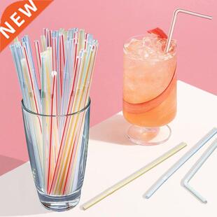 Free Shipping 100/200 Pcs Disposable Plastic Drinking Straws