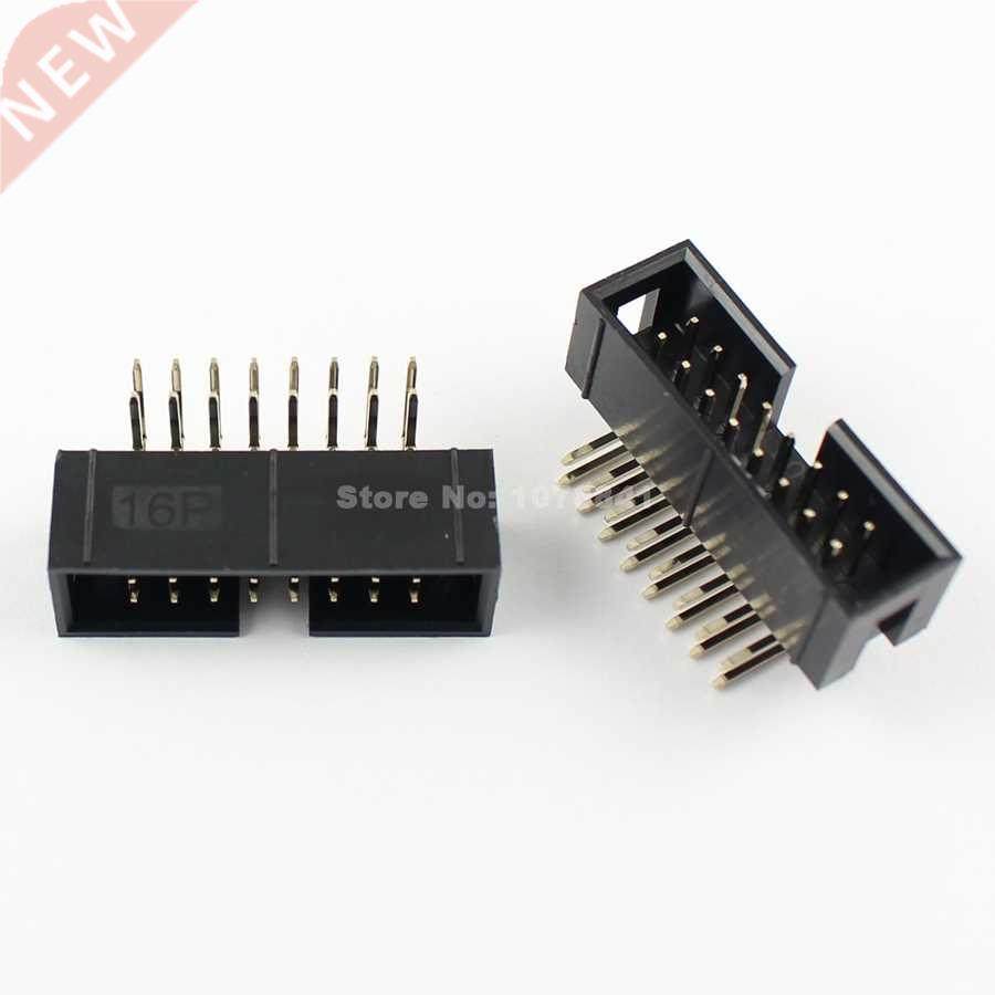 10 Pcs 2.54mm 2x8Pin 16 Pin Right Angle Male Shrouded IDC Bo