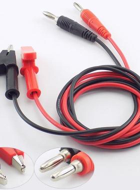 1M Alligator Clip to Banana Plug Test Cable Wire Probe Multi
