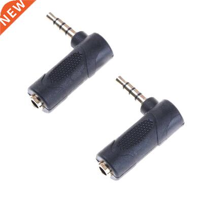 2Pcs Copper 3.5mm 3Pole 90 Degree Right Angle Male to 3.5mm