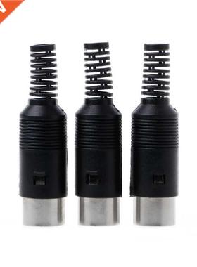 3 Pcs DIN Male Plug Cable Connector 5 Pin with Plastic Handl