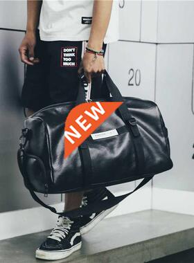 Gym Bag Leather Women Fitness Shoe Compartment Men Duffle Sh
