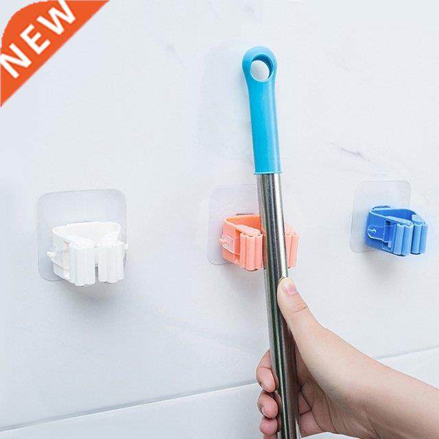 Self Adhesive Reusable No Drilling Mop Holder Wall Mounted B