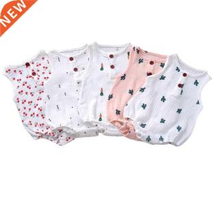 Girls Romper Infant Baby Rom Linen Boys Cotton Summer Muslin