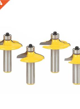 4Pcs 1/2 inch Shank Drawer Router it Set Round over eading