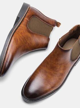 40~46 Chelsea Boots Men Brand Retro Comfortable 2022 Fashion