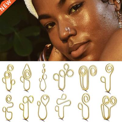 1PCS Stainless Steel Spiral Fake Nose Ring Cuff Non Piercing