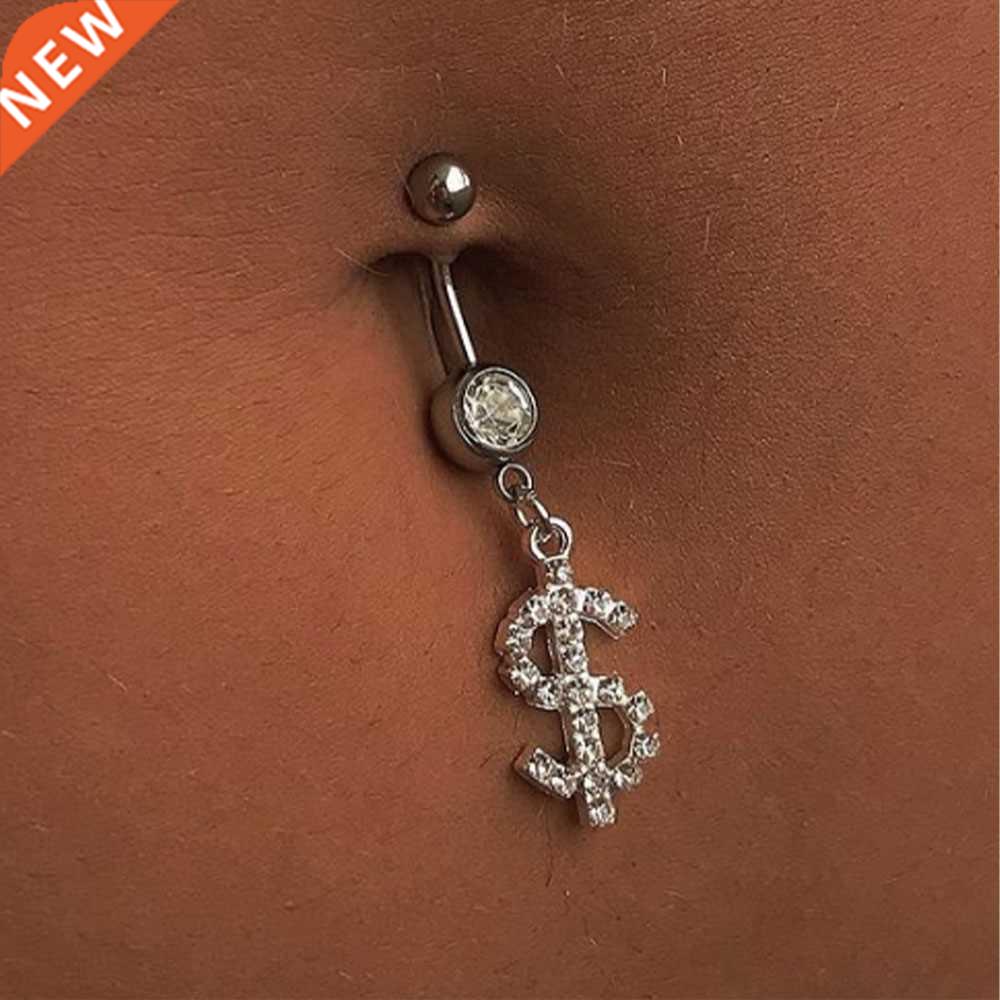 Rave Crystal Dollar Belly Button Nail Anti Allergy Goth Bijo