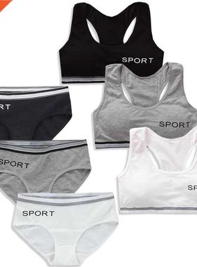 Girls Training Bras Panties Kids Cotton Underwear Sets Teens