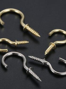 10Pcs Gold/Silver Self-Tapping Screws Ceiling Cups Hooks Pic