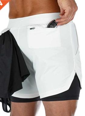 2022 Summer Running Shorts Men 2 in 1 Sports Jogging Fitness