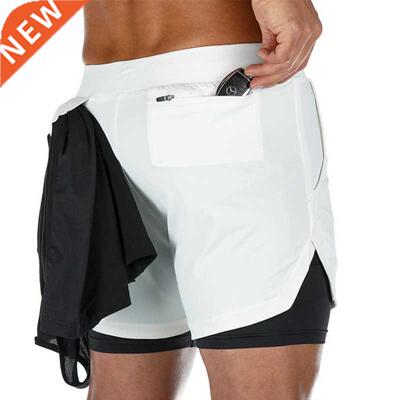 2022 Summer Running Shorts Men 2 in 1 Sports Jogging Fitness