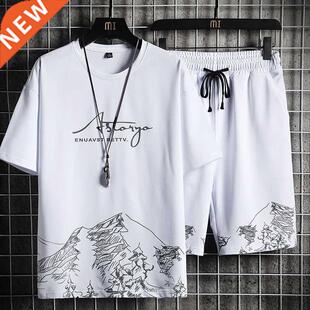 Men's T-shirt + Shorts Set Summer Breathable Casual T shirt