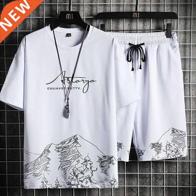Men's T-shirt + Shorts Set Summer Breathable Casual T shirt