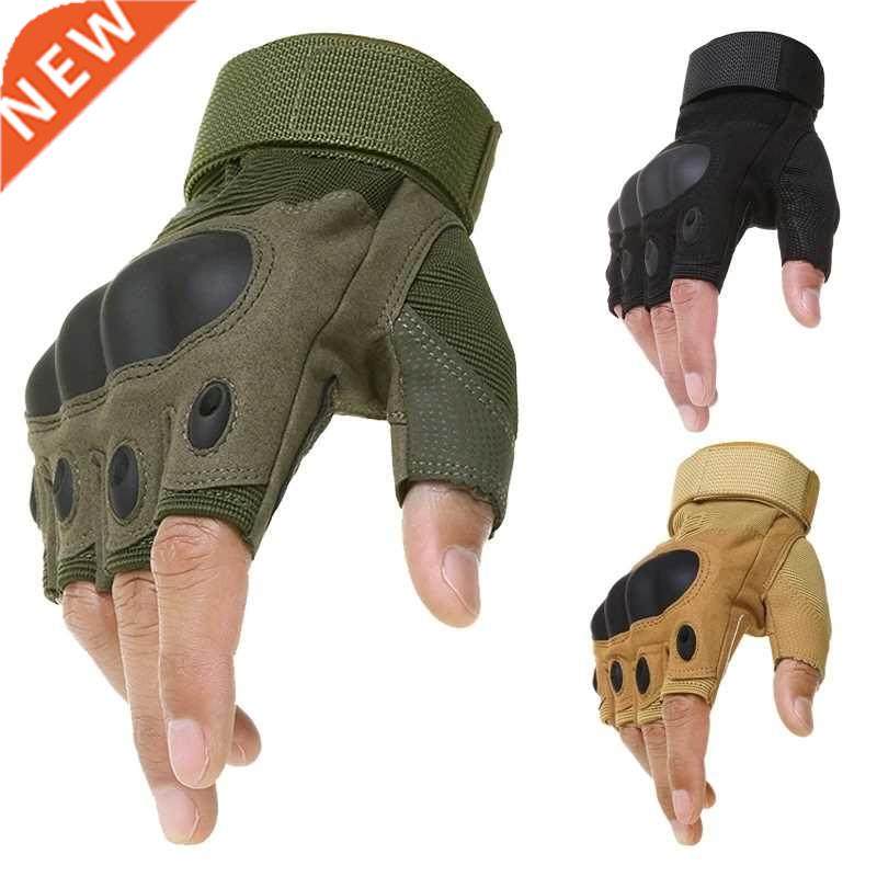 Army Armor Protection Shell Tactical Gloves Half Finger Spor