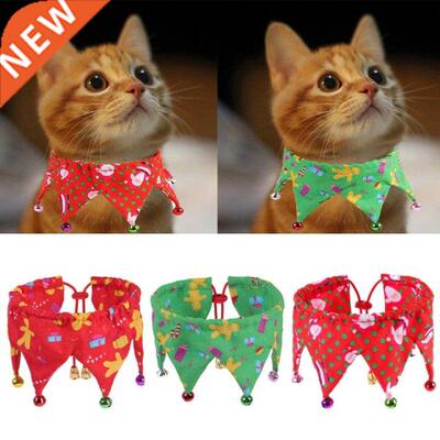 Christmas Dog Bandanas with Bells Gingerbread Man Santa Pet