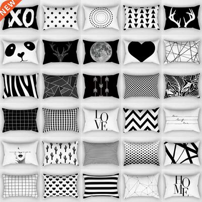 30X50CM Black & White Waist Pillows Case Hot Modern