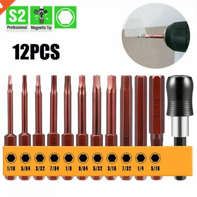 12Pcs Hex Head Allen Wrench Drill Bits Set High Precision S2