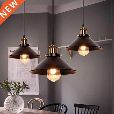 Retro loft LED E27 iron black decoration pendant lights hang