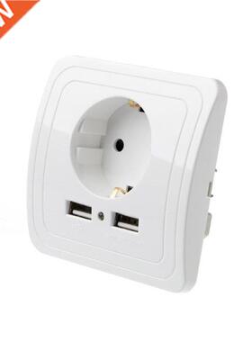 Dual USB Port 5V 2A Electric Wall Charger Adapter EU Plug So