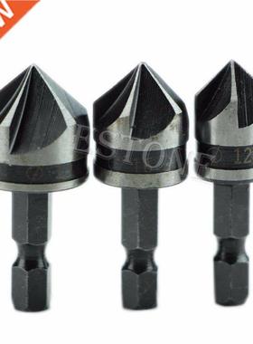 pcs12mm 16mm 19mm 1/4 Hex Shank 5 Flutes Chamfer Bit Flute