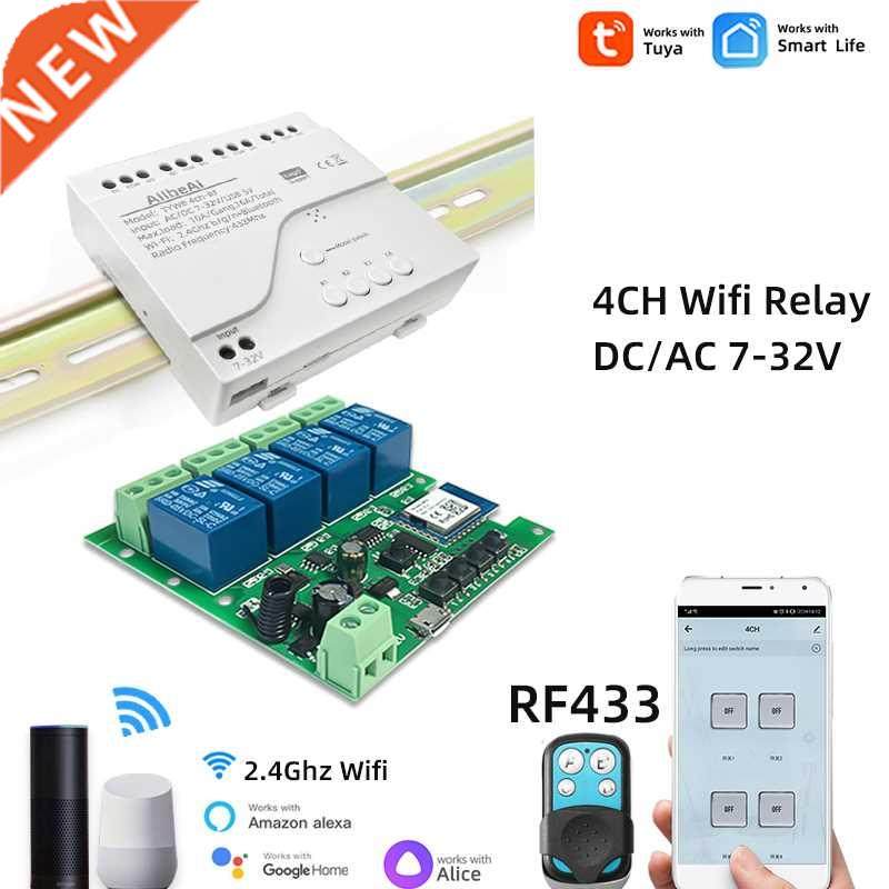 Smart Wifi Motor Switch Module,4CH DC 12V 24V 2V,RF4 Radi