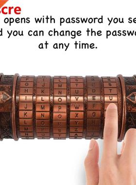 Retro Birthday Valentine Gift Box Cylinder Lockbox Da Vinci