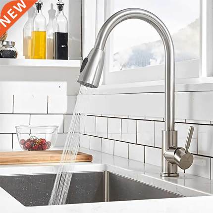 Kitchen Faucet Stainless Steel Pull-out Hot and Cold Water K