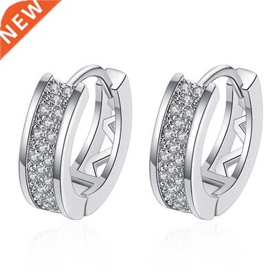 LByzHan 925 Sterling Silver Dainty Small Zircon Inlaid Round