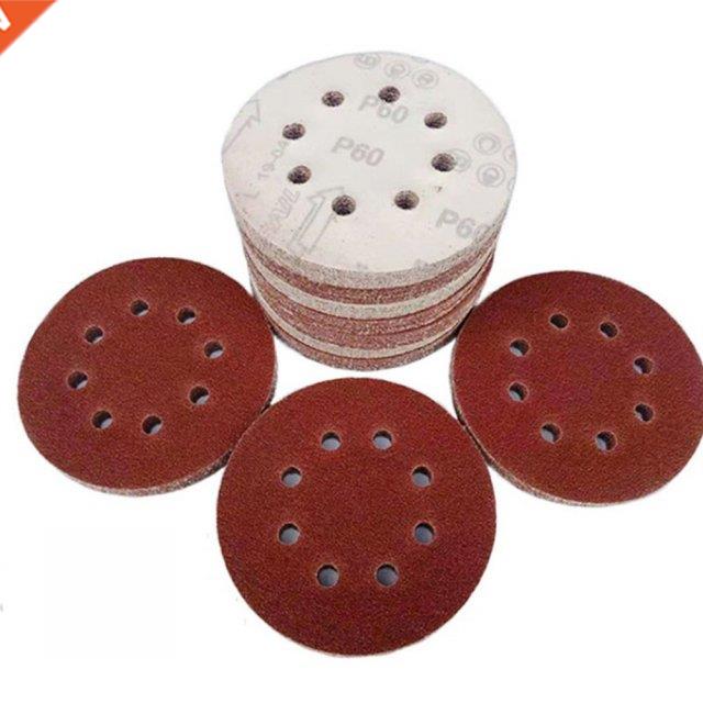 20Pcs 5nch 125mm Round Sandpaper 8 Hole Self-adhesve Sand