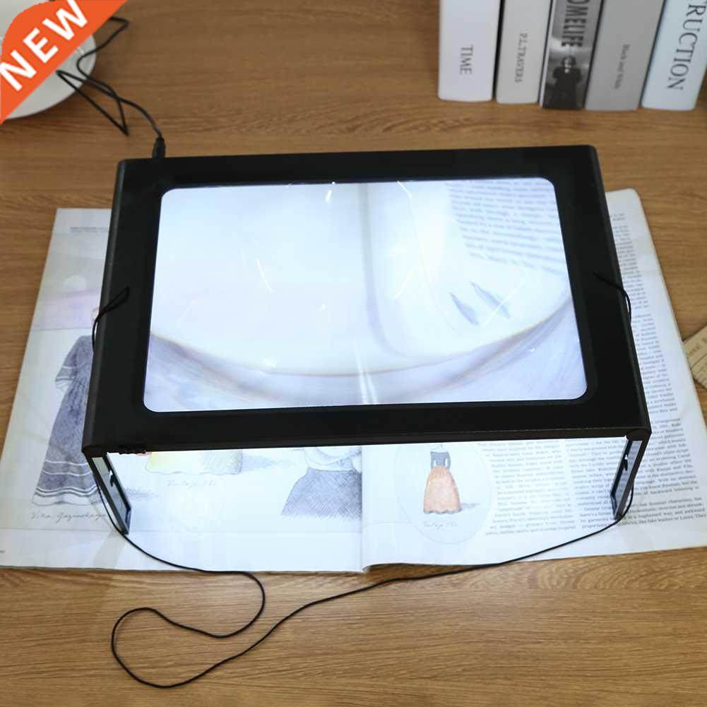 2.5x Rectangular Table Magnifier with 12 LED Light Folding R