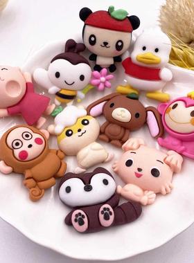 Resin Big Panda,monkey, Fox, Bee, Chicken, Donkey Flatback A