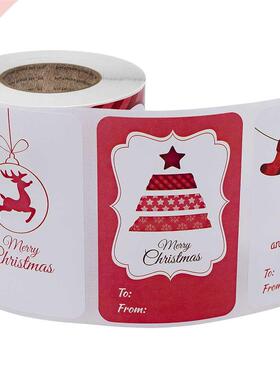 Christmas Gift Tag Stickers 250 pcs per roll santa cartoon