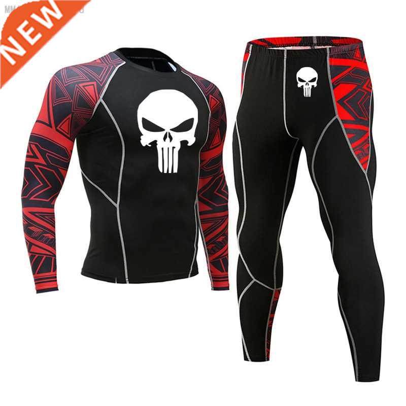 Men's Thermal Shirt Pants Long underwear Set Compression Spo