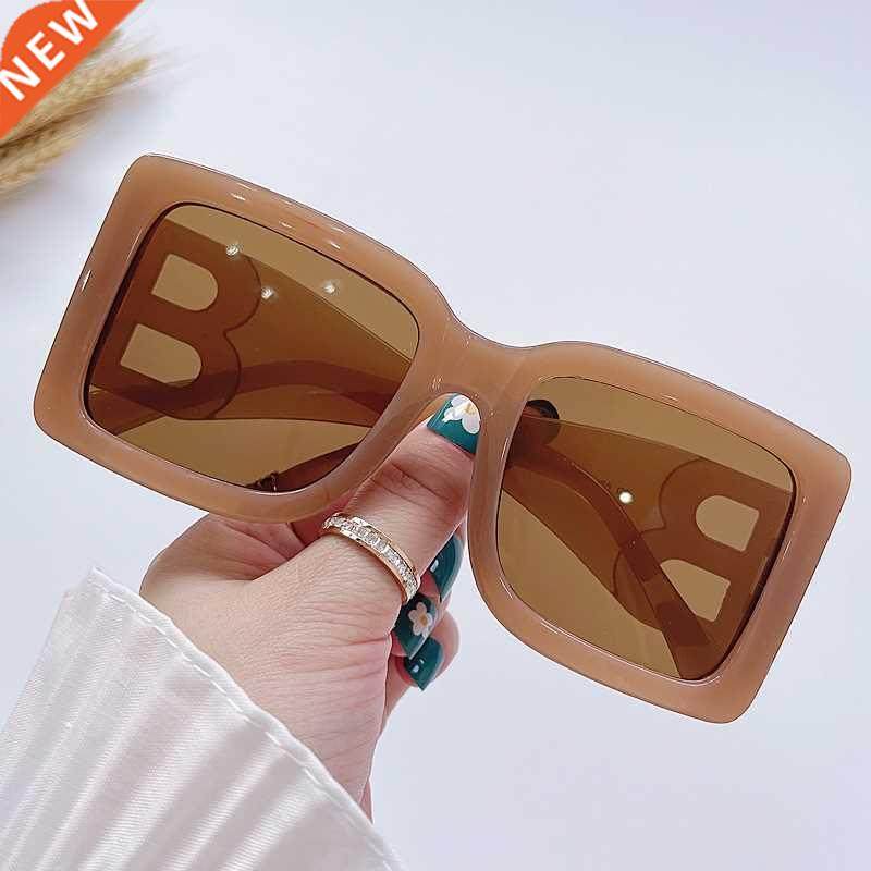 Brand Fashion Square Sunglasses Woman Mirror Black Gradient