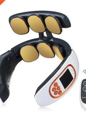 6 Heads Smart Electric Neck and Back Pulse Massager TENS Wir