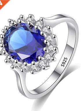 With Certificate Princess Cut 3.2ct Created Blue Sapphire Ri