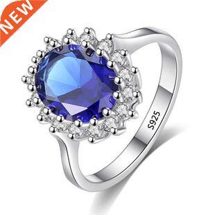 With Certificate Princess Cut 3.2ct Created Blue Sapphire Ri