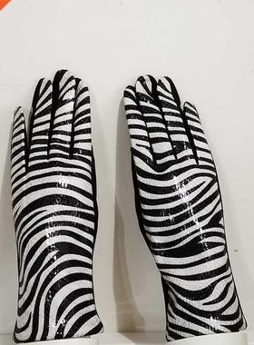 Women Touch Screen Gloves Winter Faux Animal Leather ripe