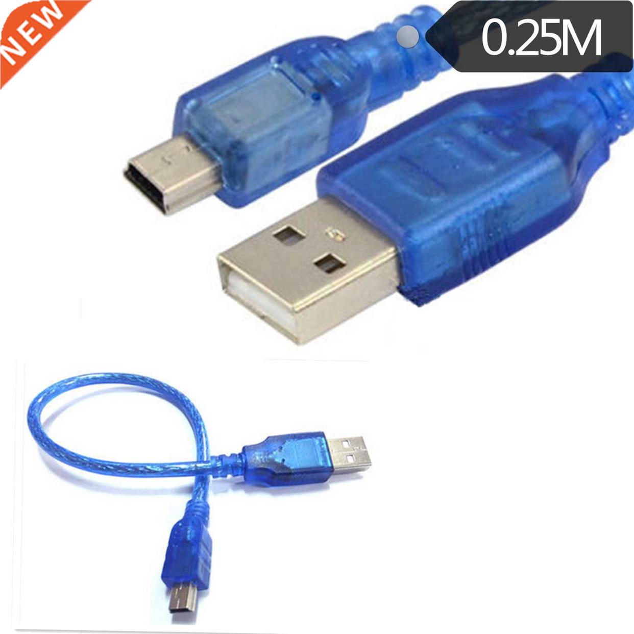 30CM USB 2.0 A MALE TO MINI B 5-PIN MALE PC DATA CABLE