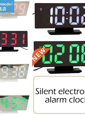 LED Mirror Digital Alarm Clock Electronic Watch Table Snooze