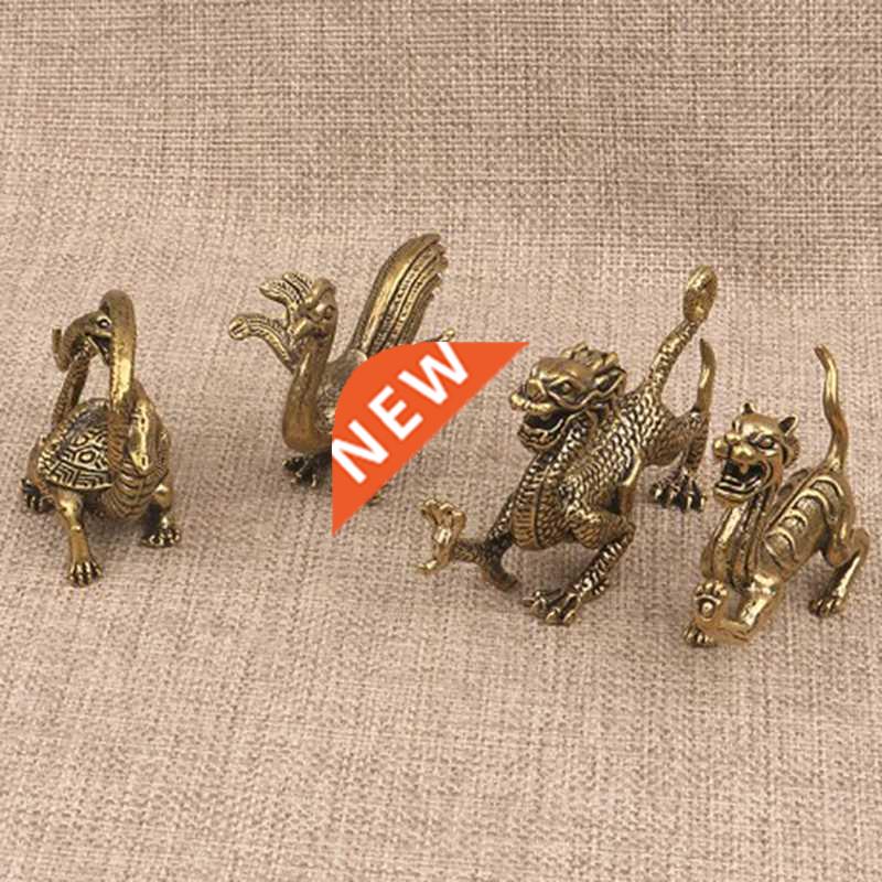 Pure Copper Chinese Ancient Mythical Beast Miniature Figurin