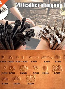 20pcs Vintage Craftool Leather Carving Stamps Working Saddle