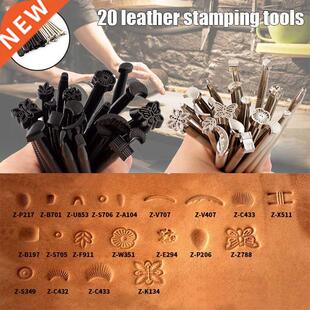 20pcs Vintage Craftool Leather Carving Stamps Working Saddle