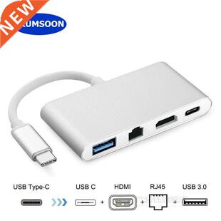 Type-C Thunderbolt 3 to HDMI 4K Ethernet Lan USB C 3.0 Adapt