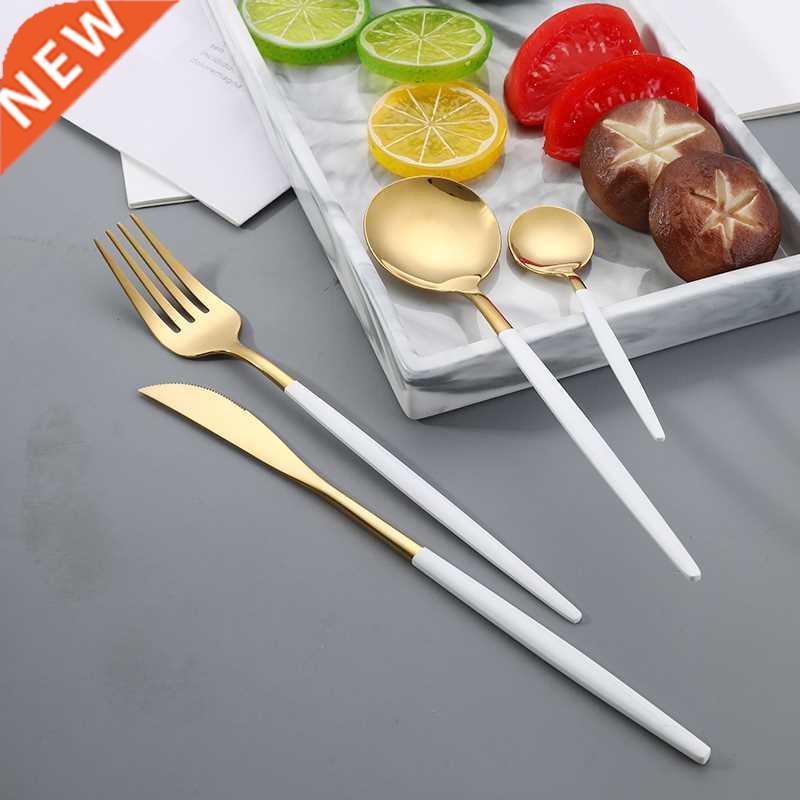 20pcs Gold Dinnerware Set Stainless Steel Cutlery Set Mirror