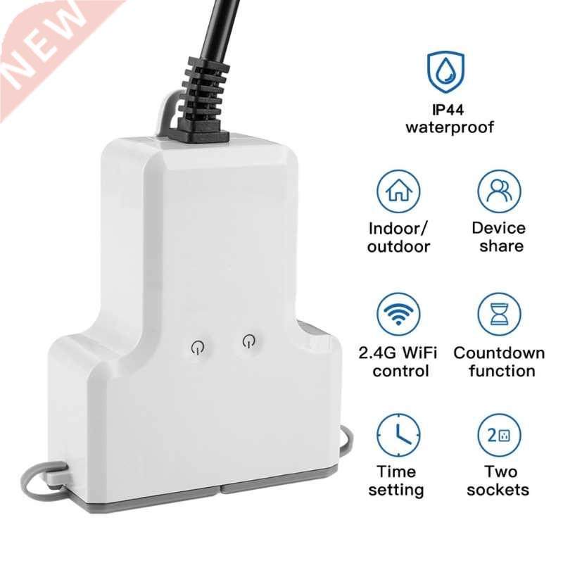 Dual WIFI Smart Waterproof Socket IP44 Outdoor Smart Plug Ou