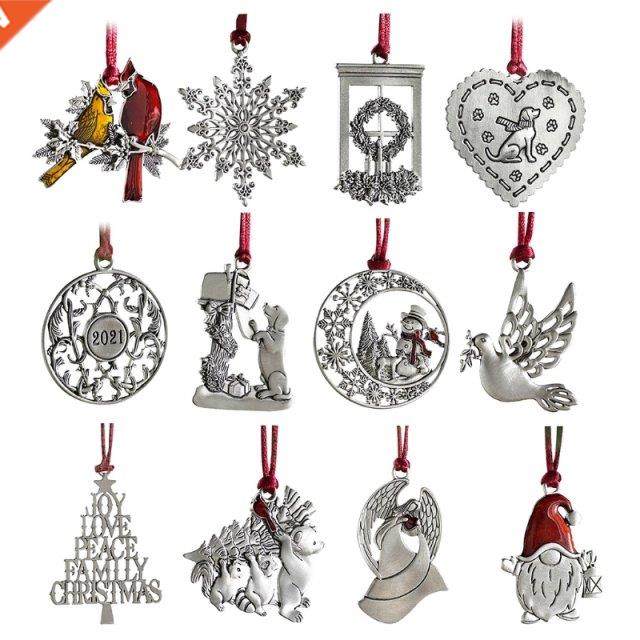 G6DA Metal Christmas Tree Ornaments Christmas Hanging Decor