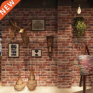 Faux Bricks PVC Vintage Retro Vinyl Roll Rustic Wallpaper