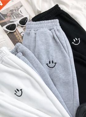 Spring Autumn Sweatpants Women Unisex Gray Wide Leg Sweat Pa